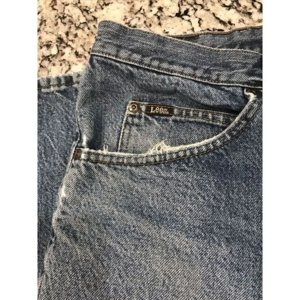 Distressed Lee Regular Fit  Mens 36x29 Blue Denim‎ Jeans Kansas City USA 🇺🇸